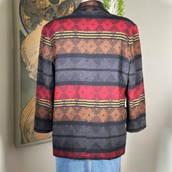 Vintage Made in the USA Aztec‎ Print Oversized Blazer Jacket - Picture 3 of 8